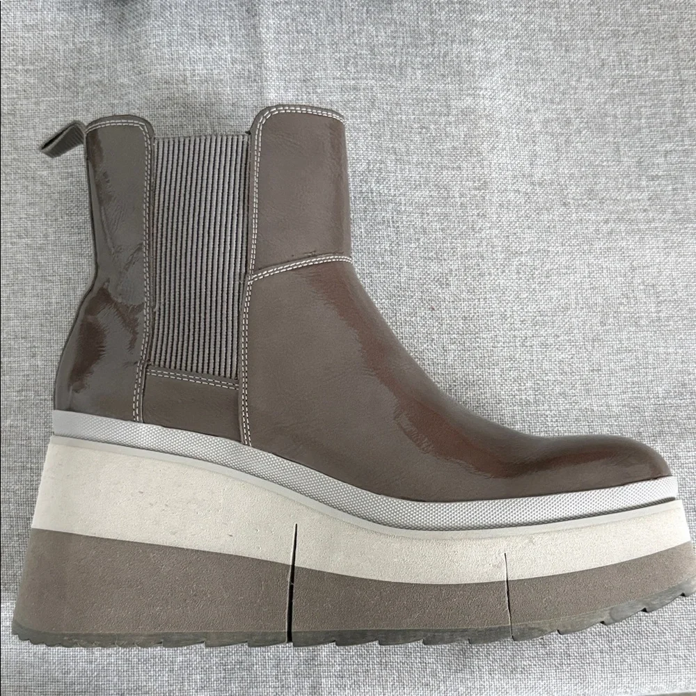 Naked Feet Guild Chelsea Platform Ankle Boots in mud